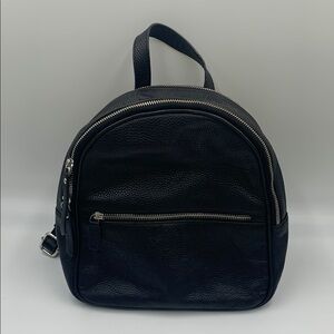 Mancini Black Leather Backpack